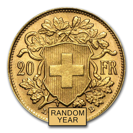Swiss Gold 20 Francs Helvetia (Random) AU Swiss Gold 20 Francs Helvetia (Random) AU
